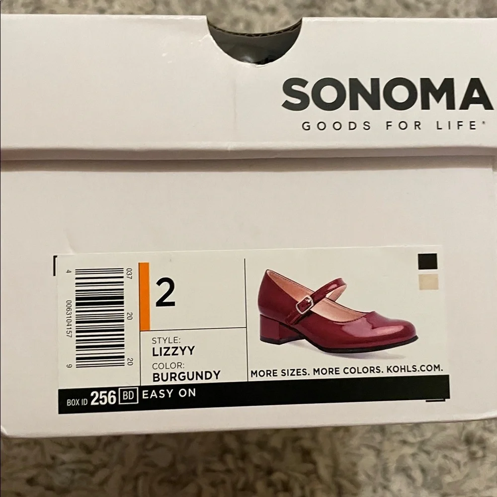 NIB Sonoma Goods For Life “Lizzyy” Burgundy Dress Shoes, Size 2